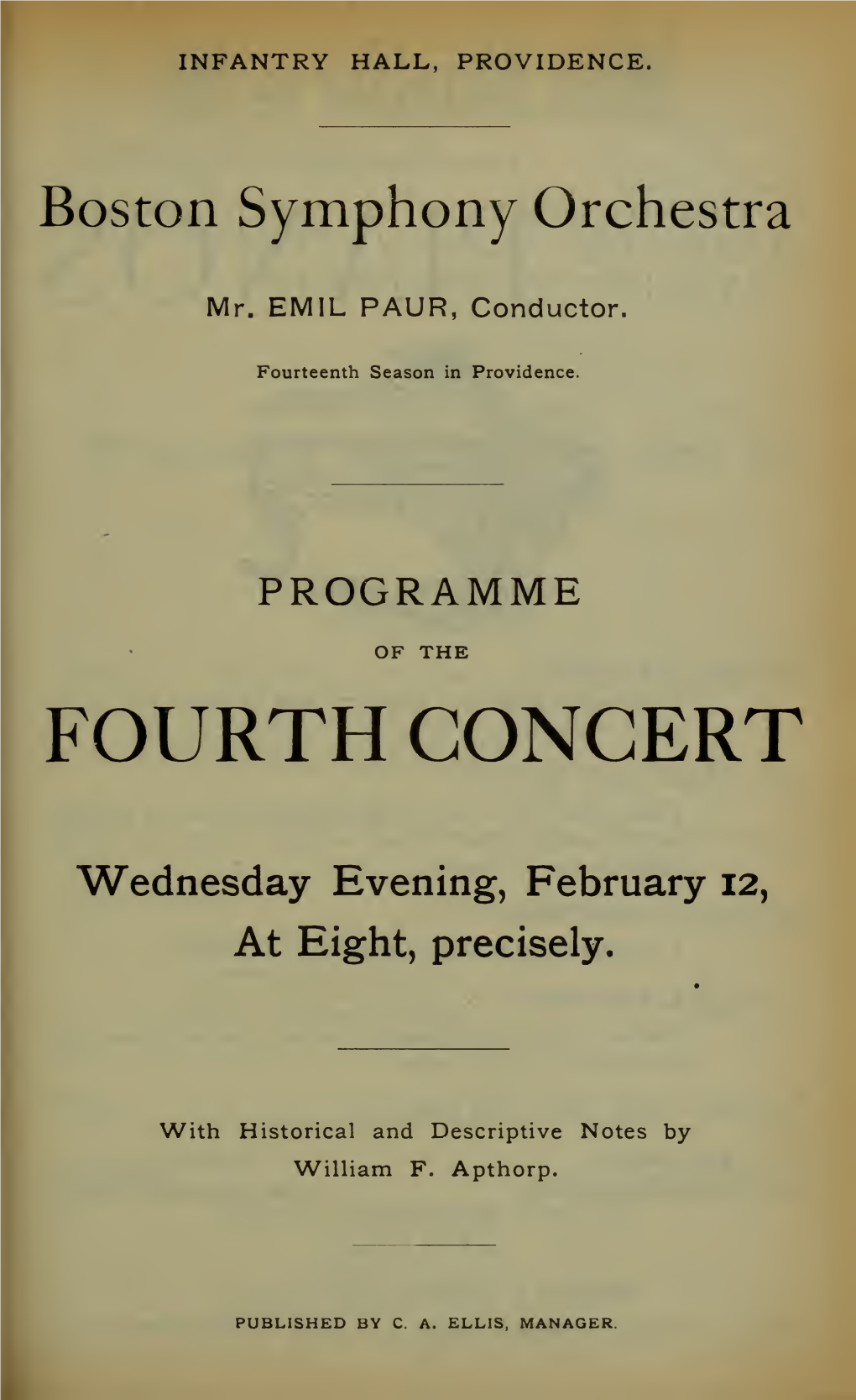 Boston Symphony Orchestra Concert Programs, Season 15, 1895