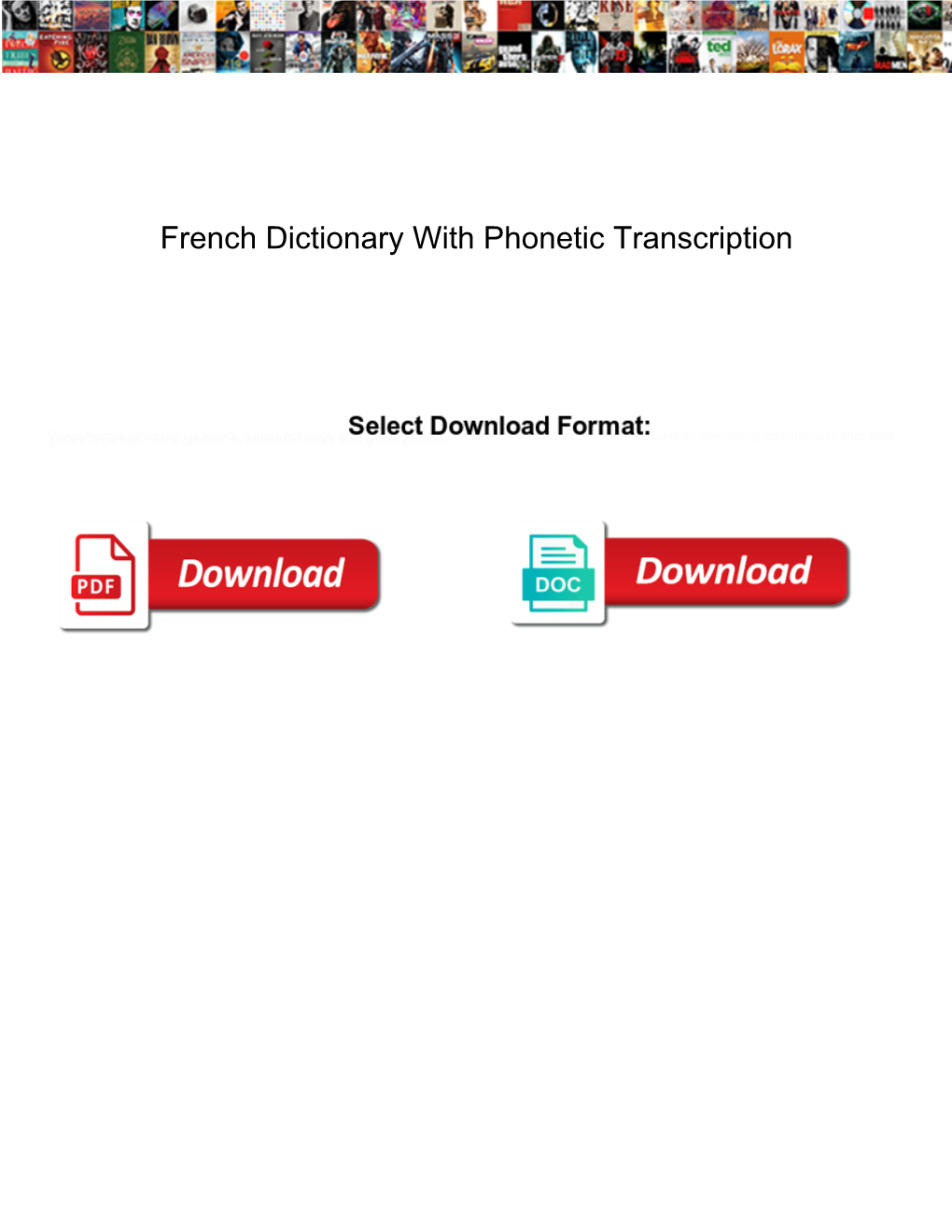 French Dictionary with Phonetic Transcription