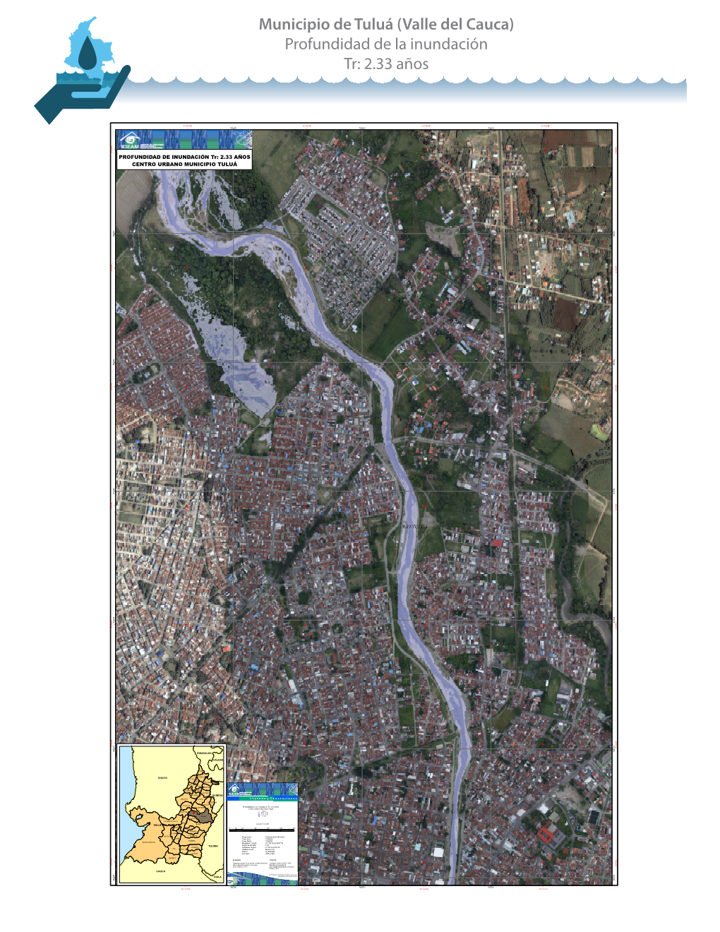 Municipio De Tuluá (Valle Del Cauca) Profundidad De La Inundación Tr: 2.33 Años