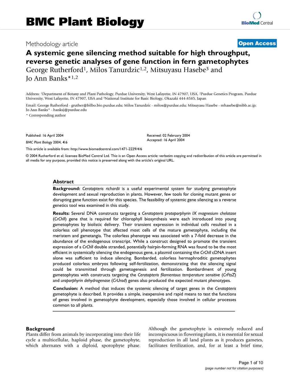 BMC Plant Biology Biomed Central