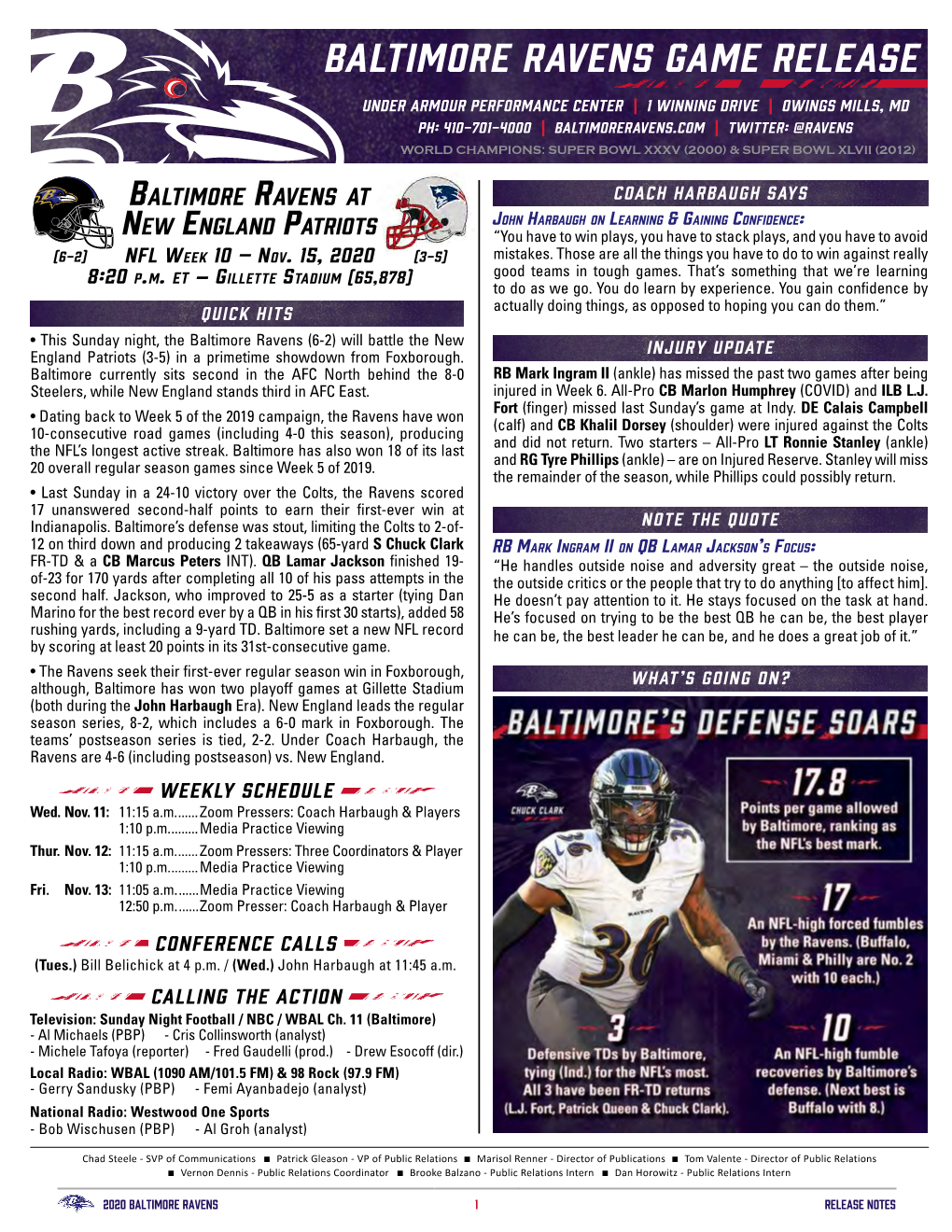 Baltimore Ravens Game Release