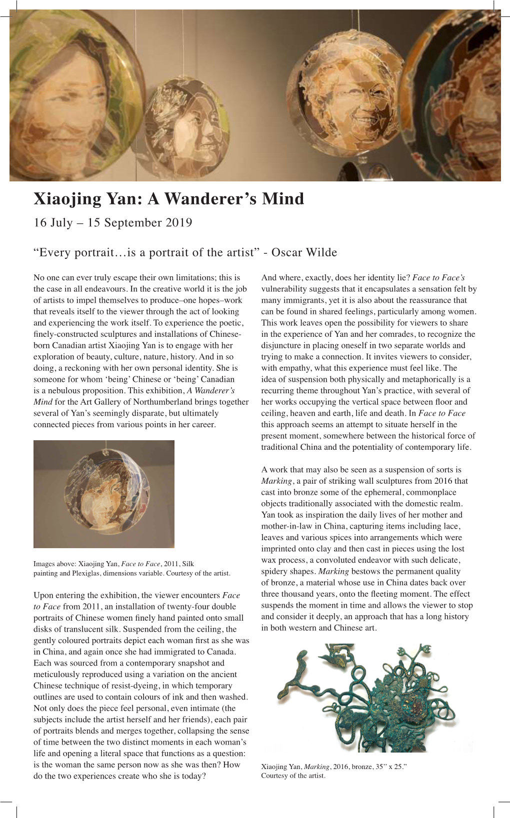 Xiaojing Yan: a Wanderer's Mind