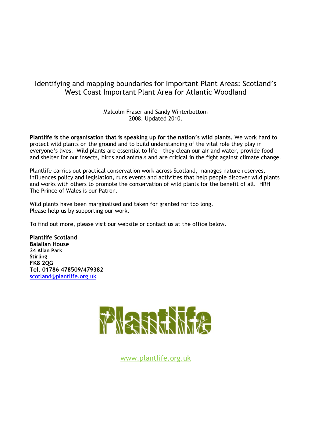 Scotland's West Coast Important Plant Area for Atlantic Woodland