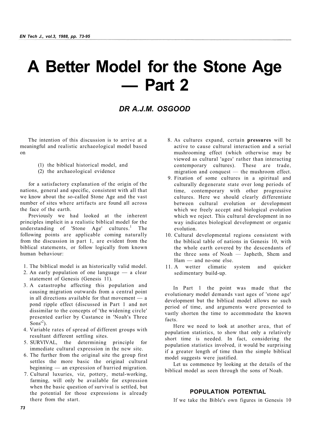 A Better Model for the Stone Age — Part 2
