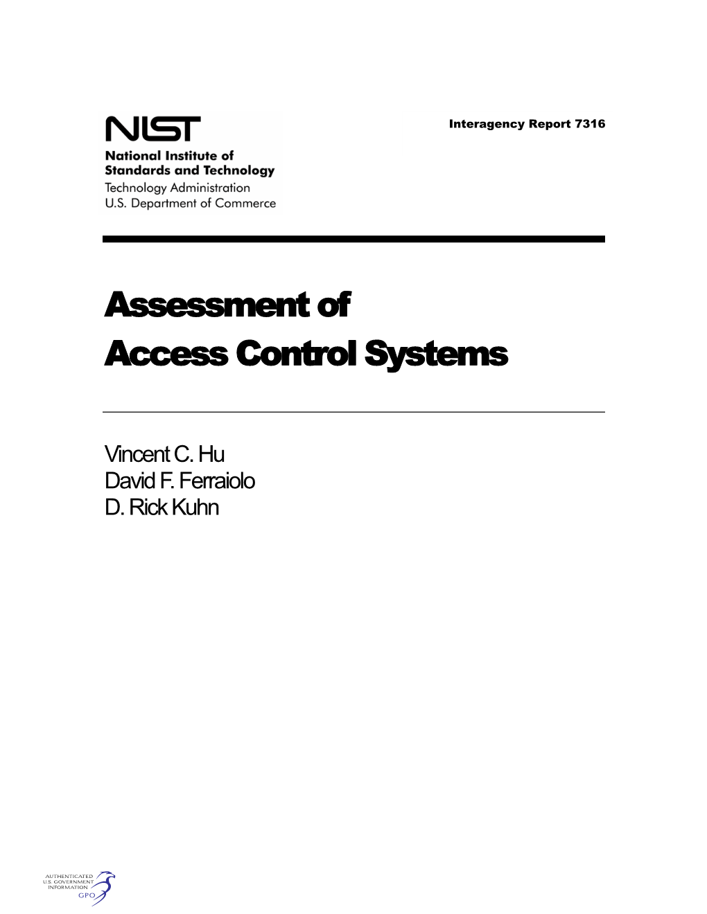 Assessment of Access Control Systems