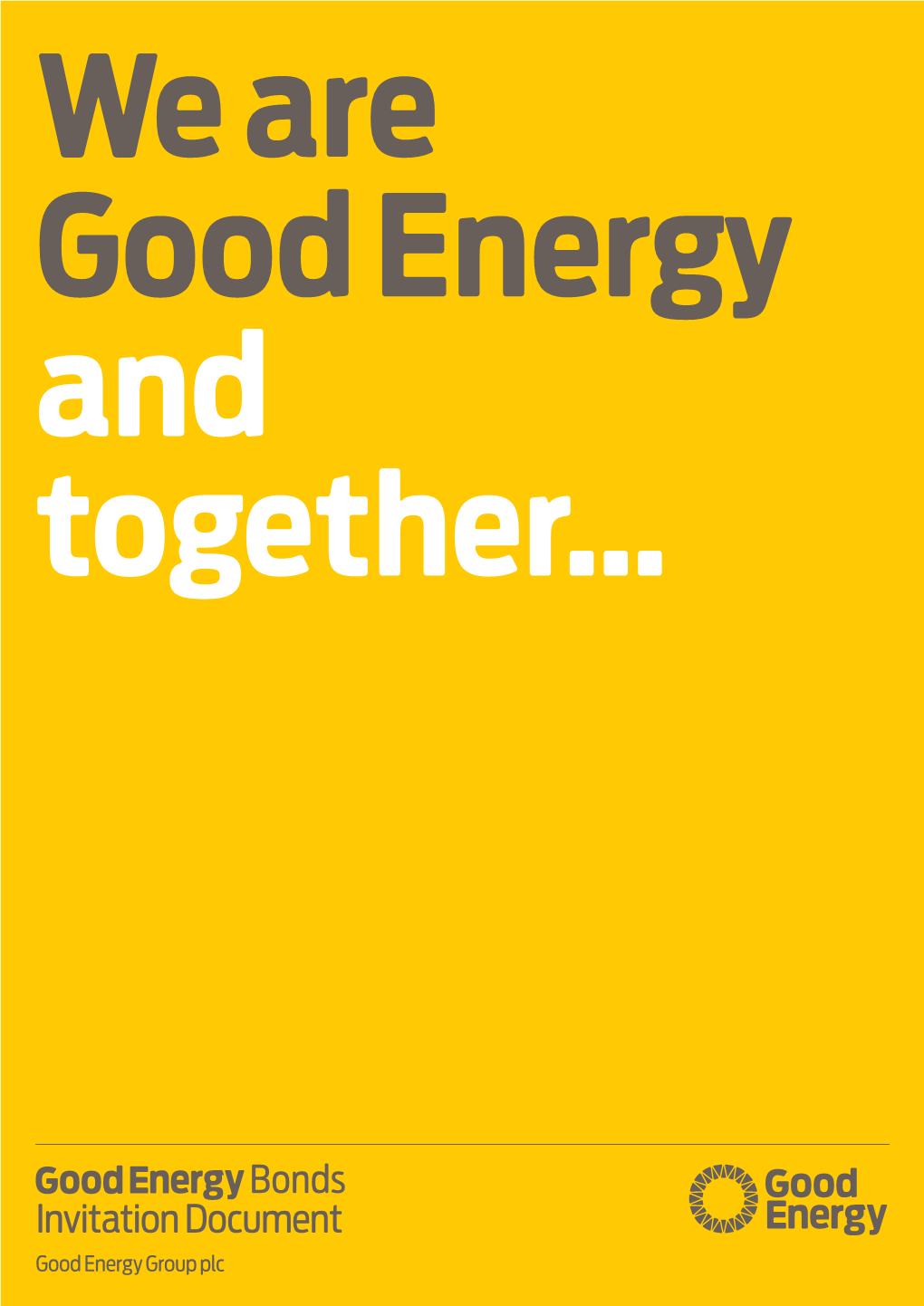 Good Energy Bonds Invitation Document