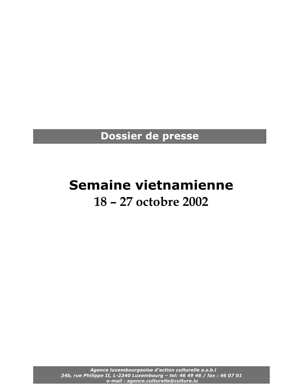 Dossier De Presse