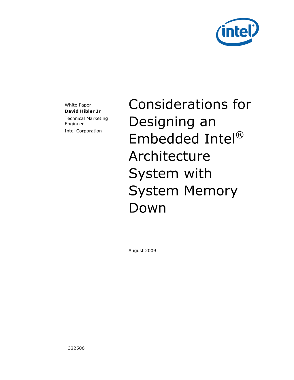 Architecture System with System Memory Down