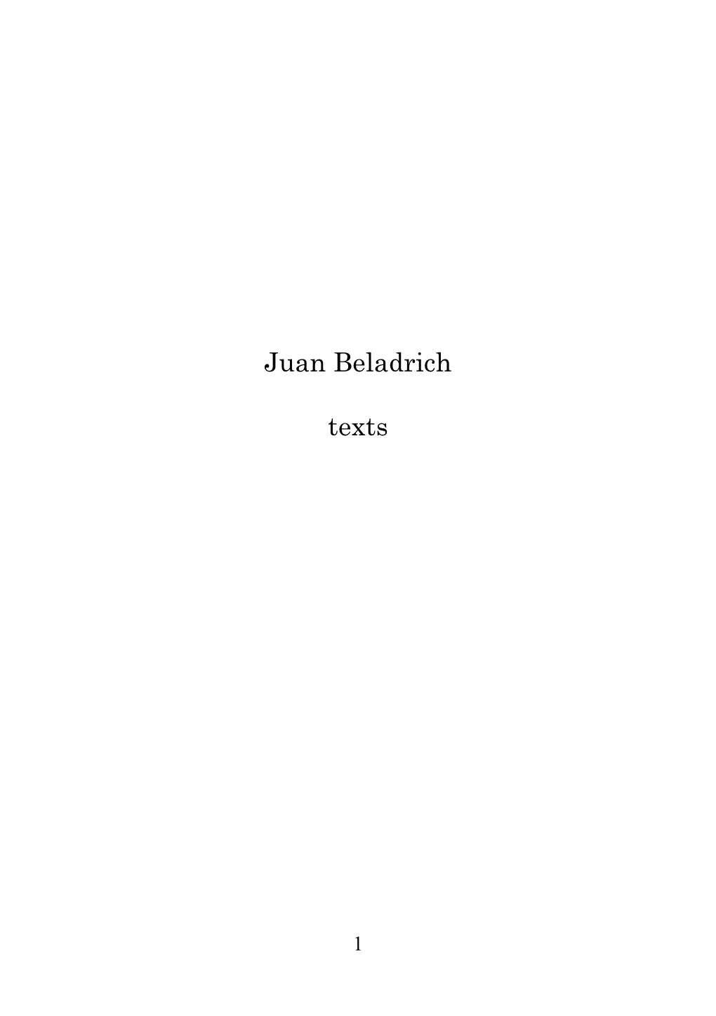 Juan Beladrich Texts