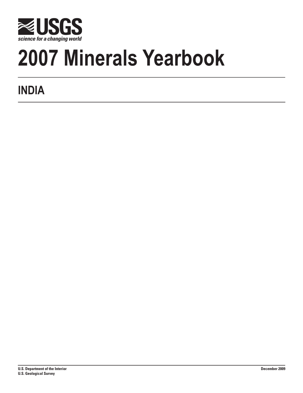 The Mineral Industry of India in 2007