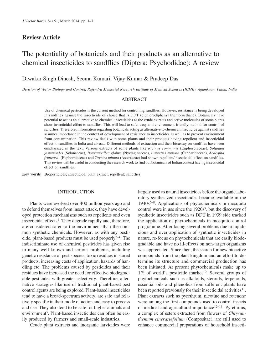 The Potentiality of Botanicals and Their Products As an Alternative to Chemical Insecticides to Sandflies (Diptera: Psychodidae): a Review