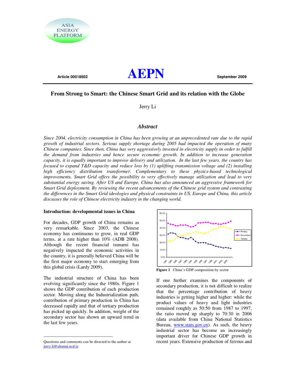 The Chinese Smart Grid and Its Relation with the Globe Abstract