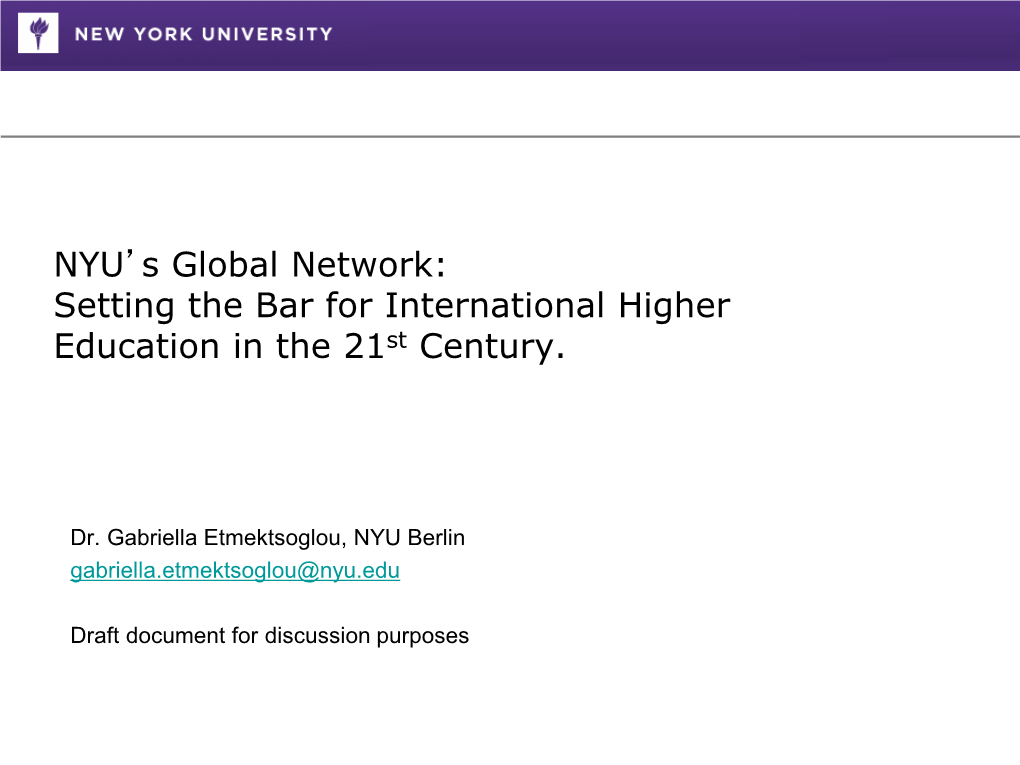 NYU's Global Network