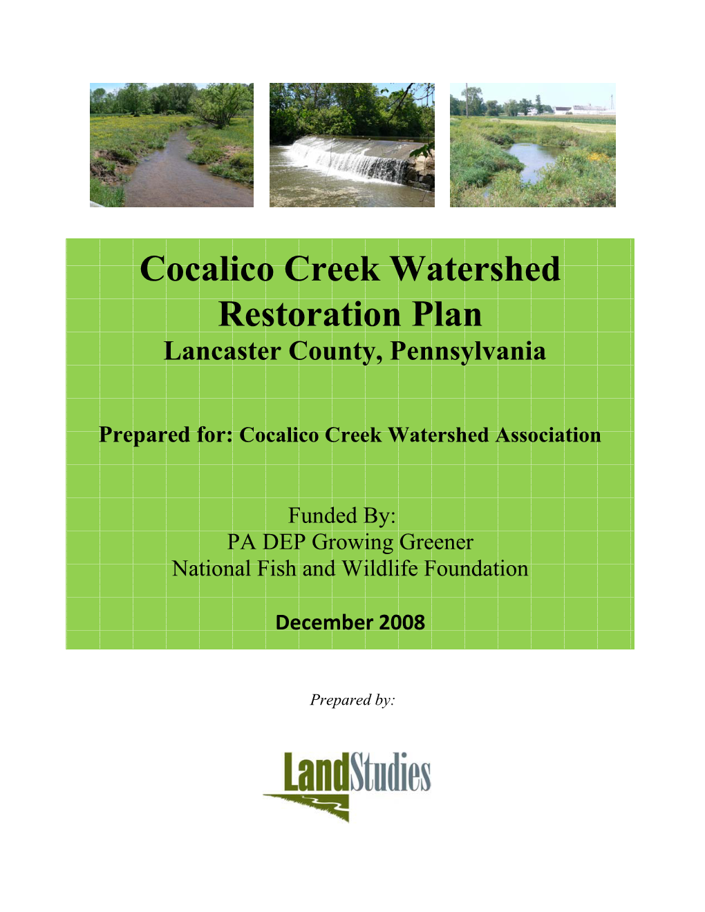 Cocalico Creek Watershed Restoration Plan Lancaster County, Pennsylvania