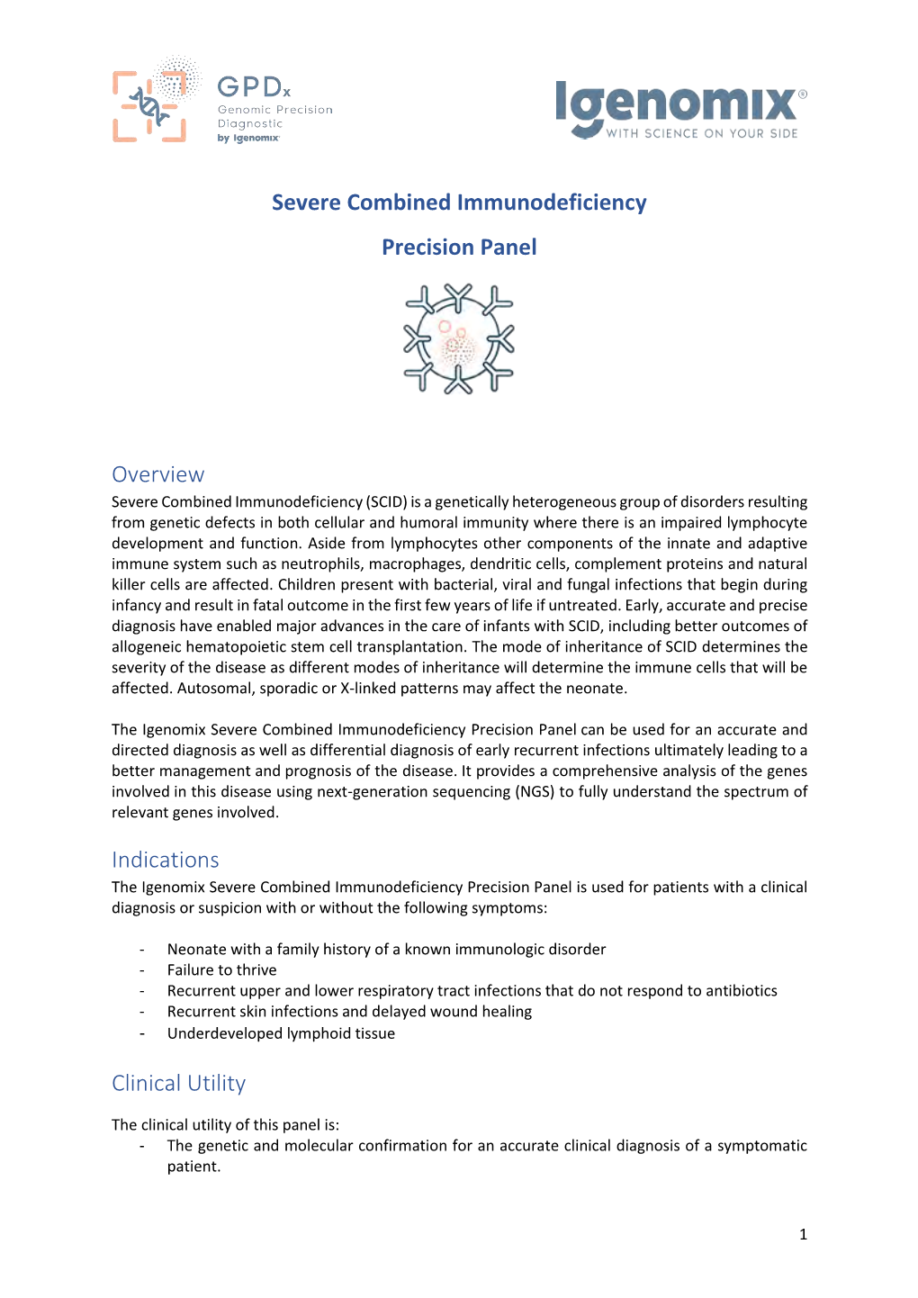 Severe Combined Immunodeficiency Precision Panel Overview