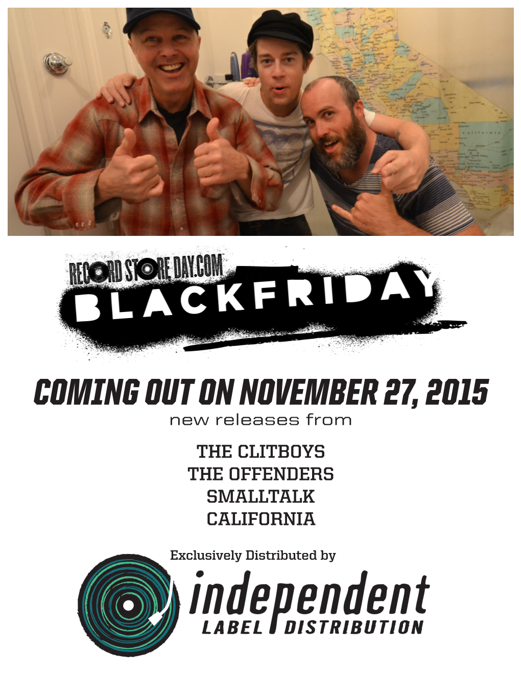 COMING out on NOVEMBER 27, 2015 New Releases from the CLITBOYS the OFFENDERS SMALLTALK CALIFORNIA