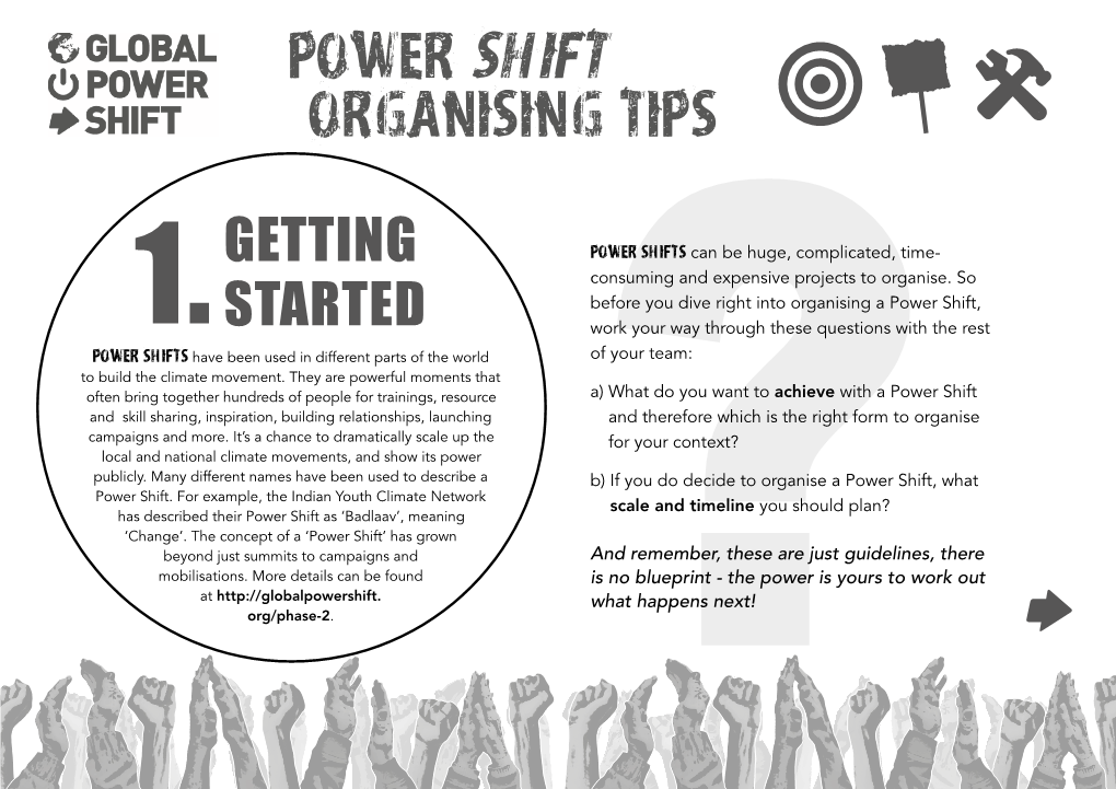 Power Shift Organising Tips