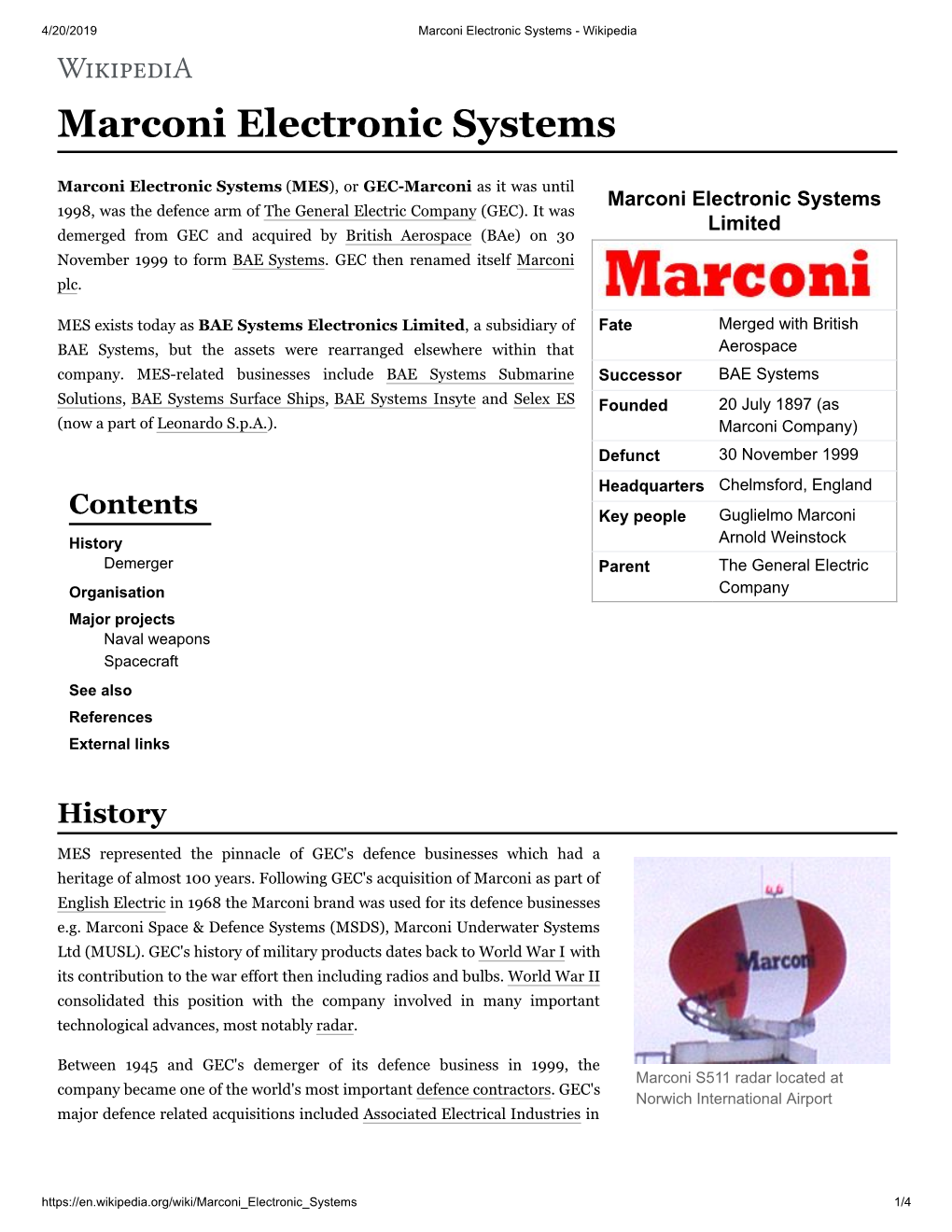 Marconi Electronic Systems - Wikipedia