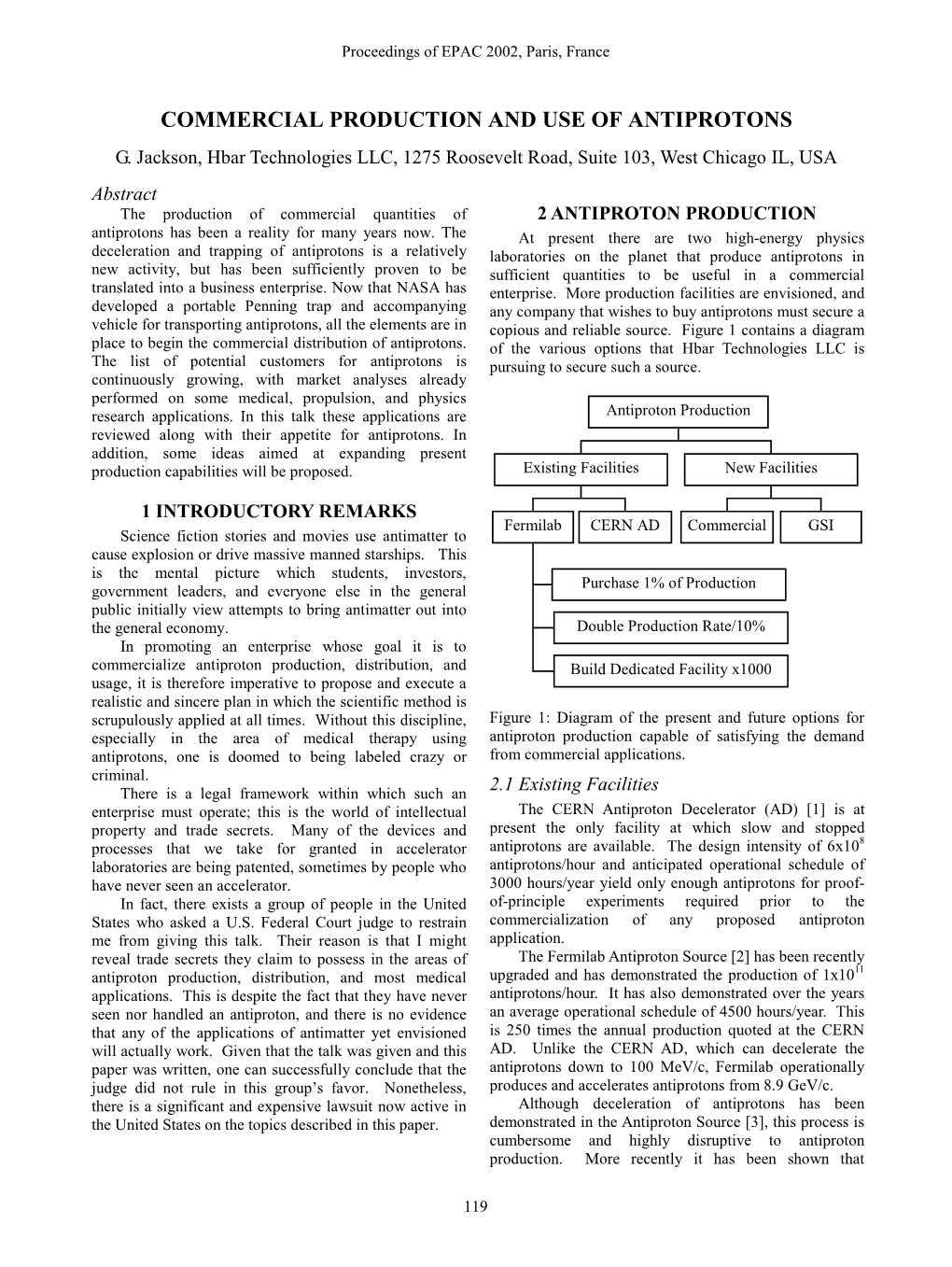 Commercial Production and Use of Antiprotons G