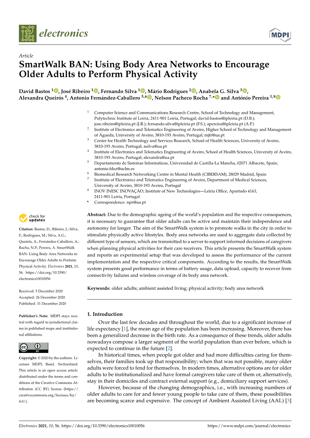 Smartwalk BAN: Using Body Area Networks to Encourage Older Adults to Perform Physical Activity