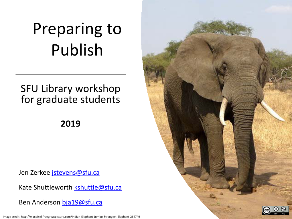 Preparing to Publish: SFU Library Workshop for Graduate Students
