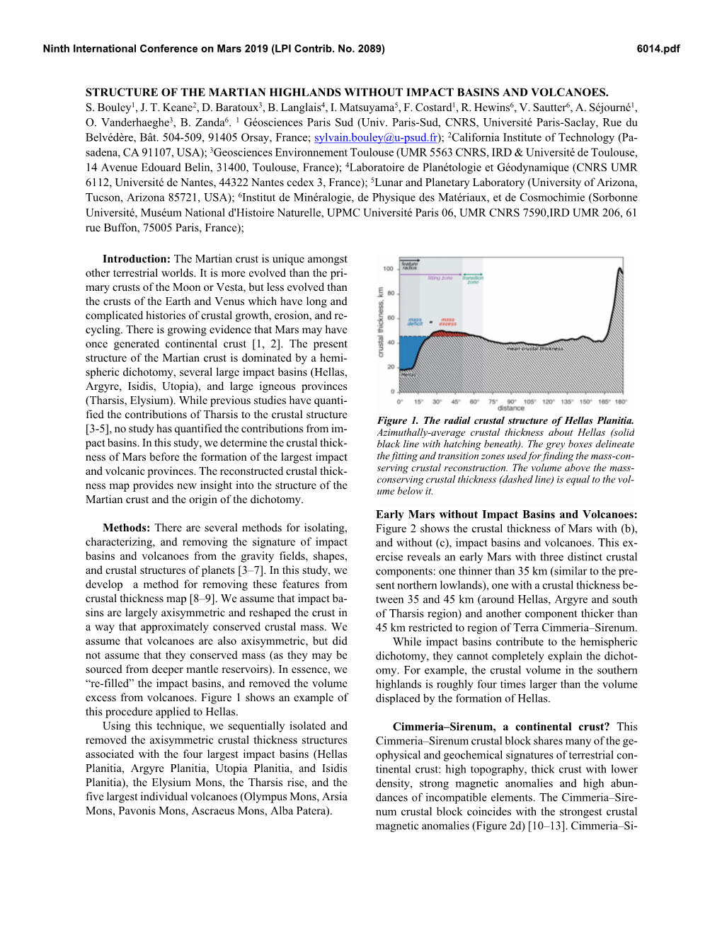 Structure of the Martian Highlands Without Impact Basins and Volcanoes