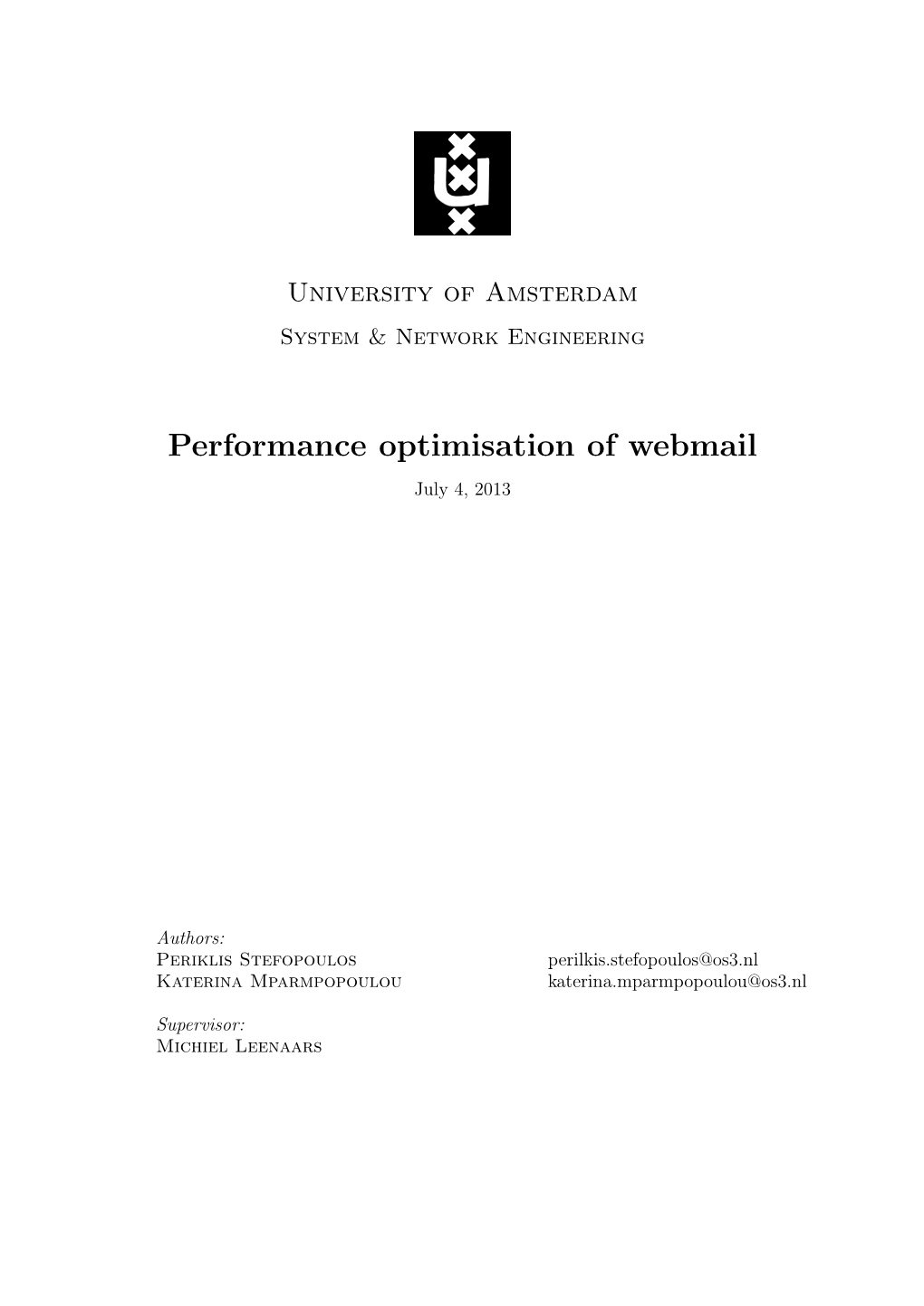 Performance Optimisation of Webmail July 4, 2013