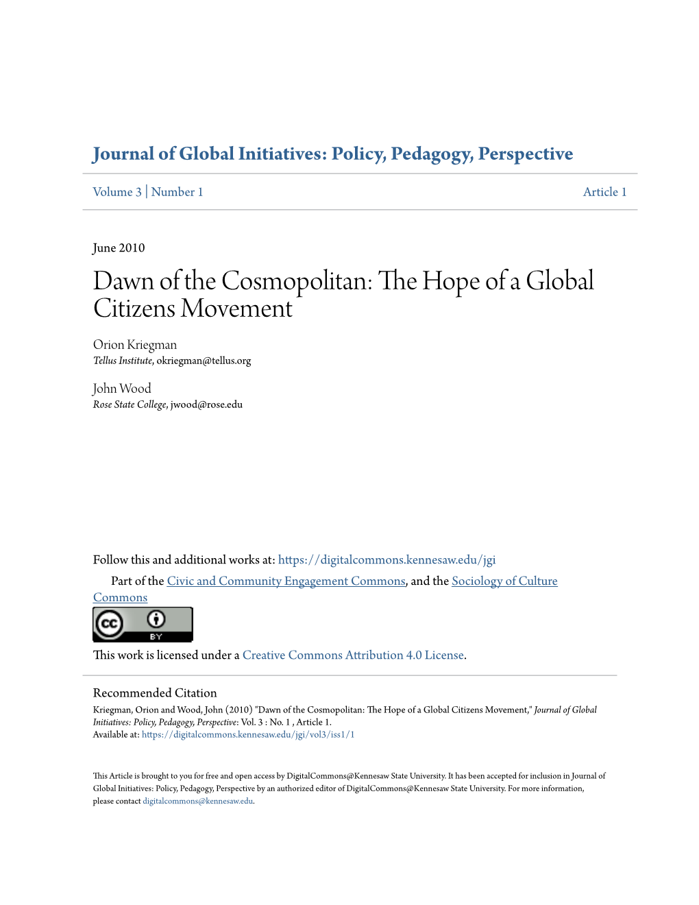 The Hope of a Global Citizens Movement