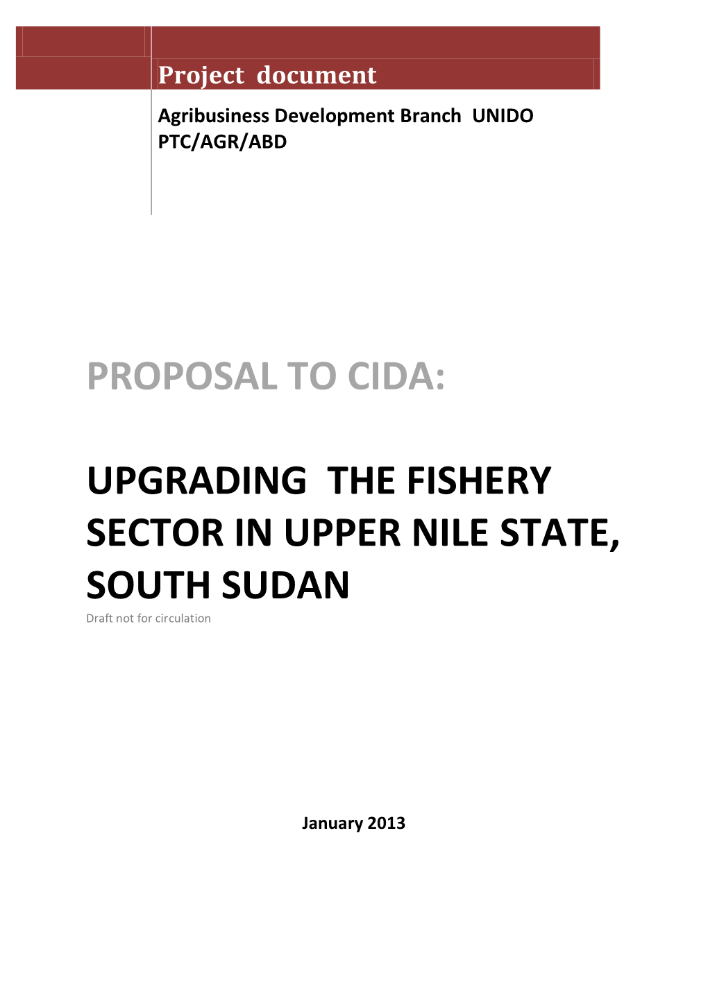Background Report on the Fishery Sector in Upper Nile State, South