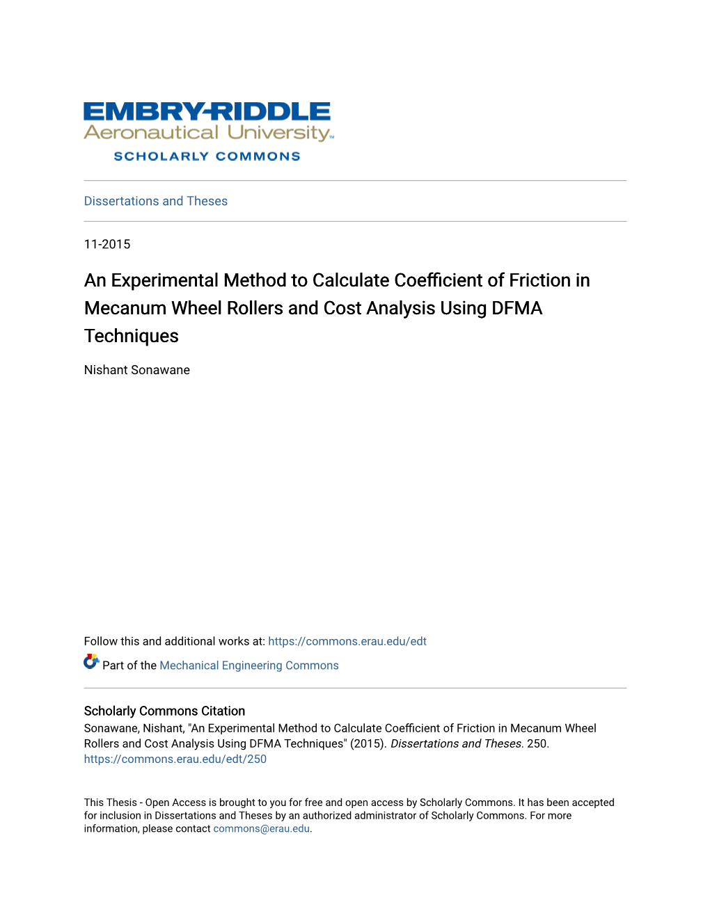 An Experimental Method to Calculate Coefficient of Friction in Mecanum Wheel Rollers and Cost Analysis Using DFMA Techniques