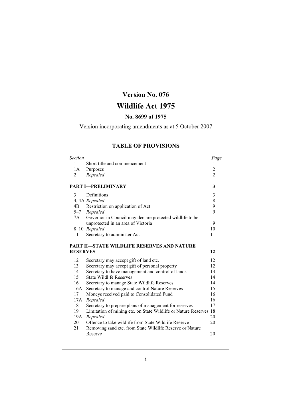 Version Incorporating Amendments As at 5 October 2007