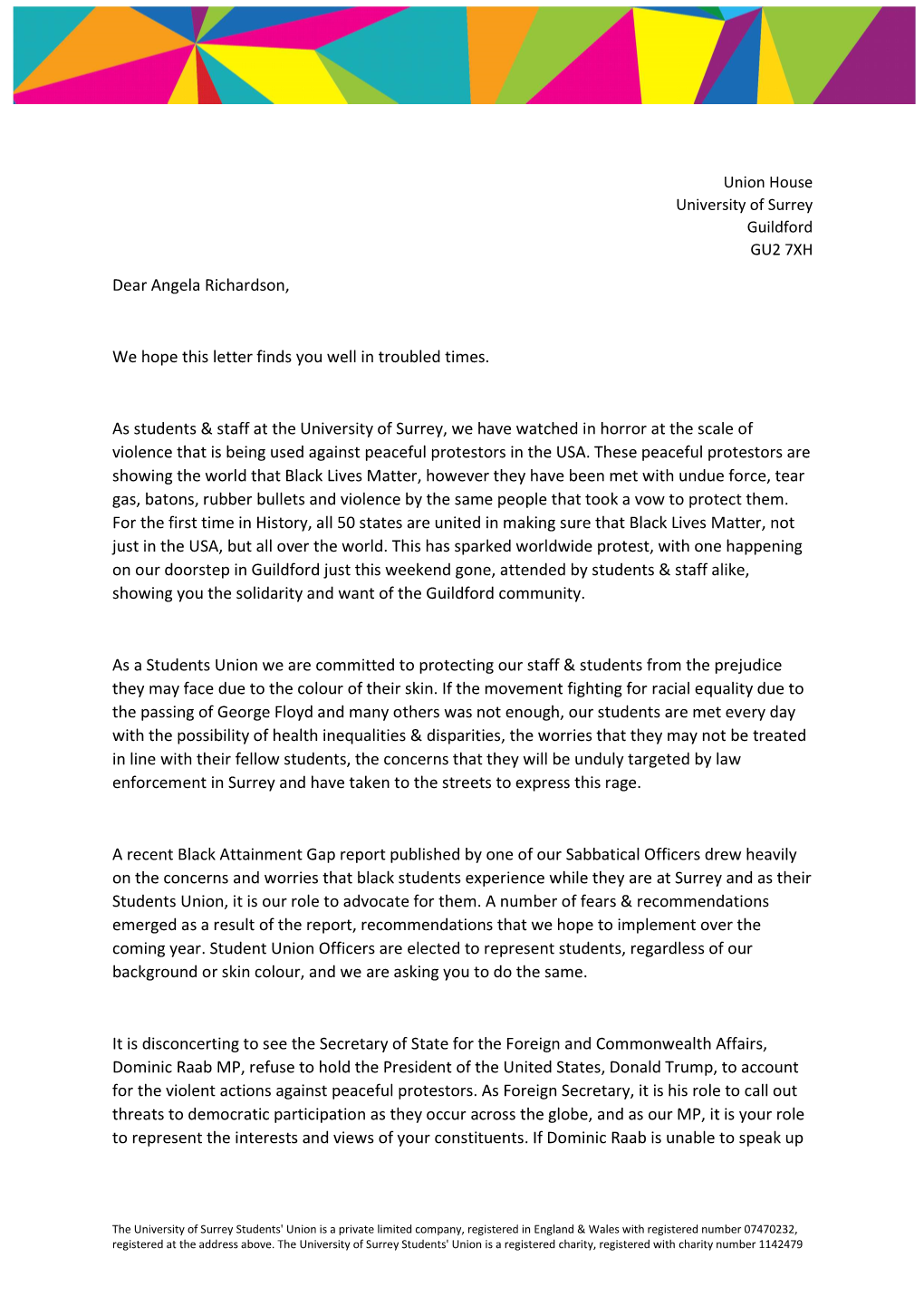 Dear Angela Richardson, We Hope This Letter Finds You Well in Troubled