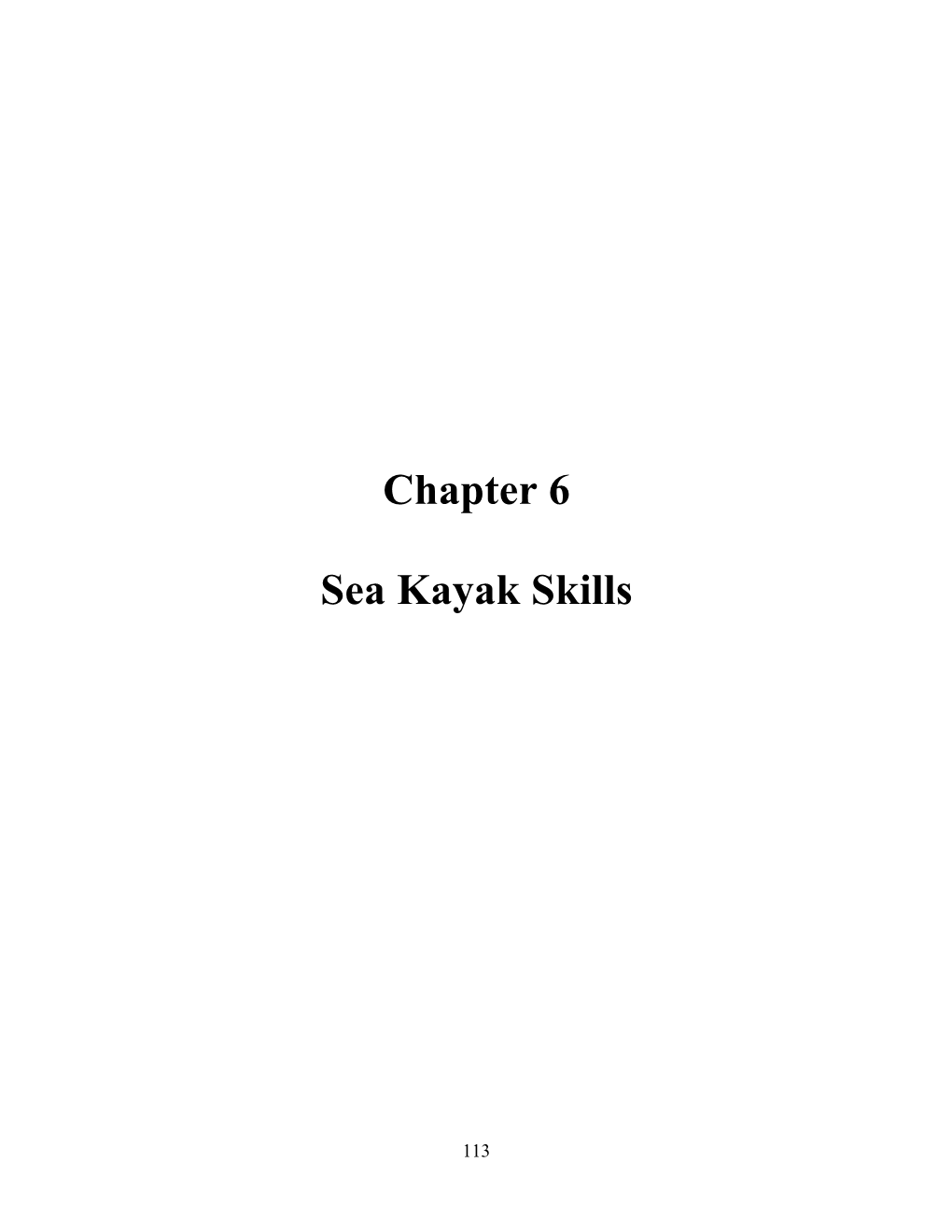 Chapter 6: Sea Kayak Skills