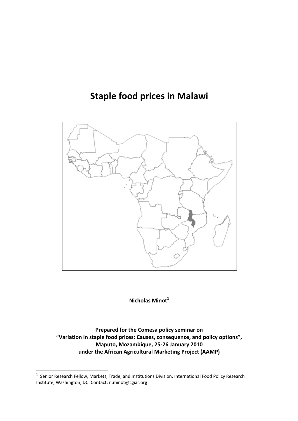 Staple Food Prices in Malawi