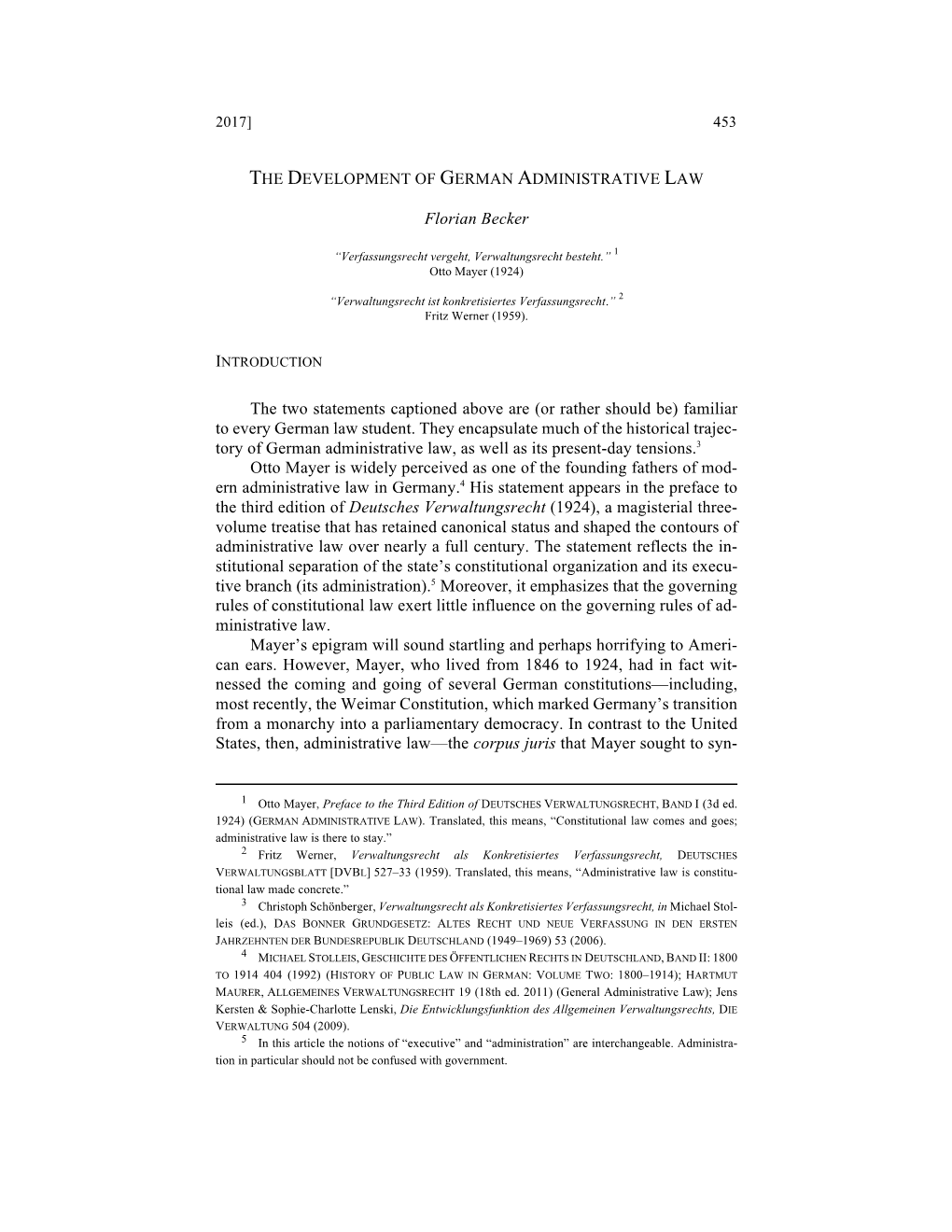 The Development of German Administrative Law