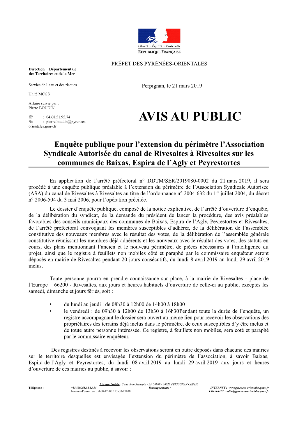 AVIS AU PUBLIC Orientales.Gouv.Fr