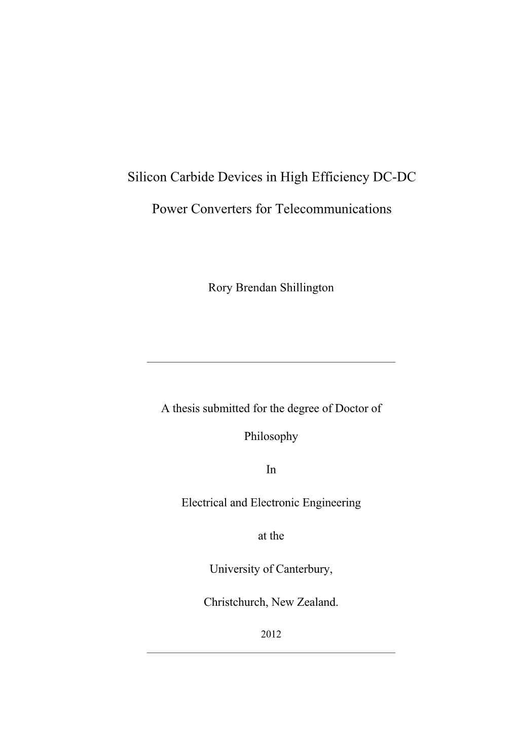 Silicon Carbide Devices in High Efficiency DC-DC Power