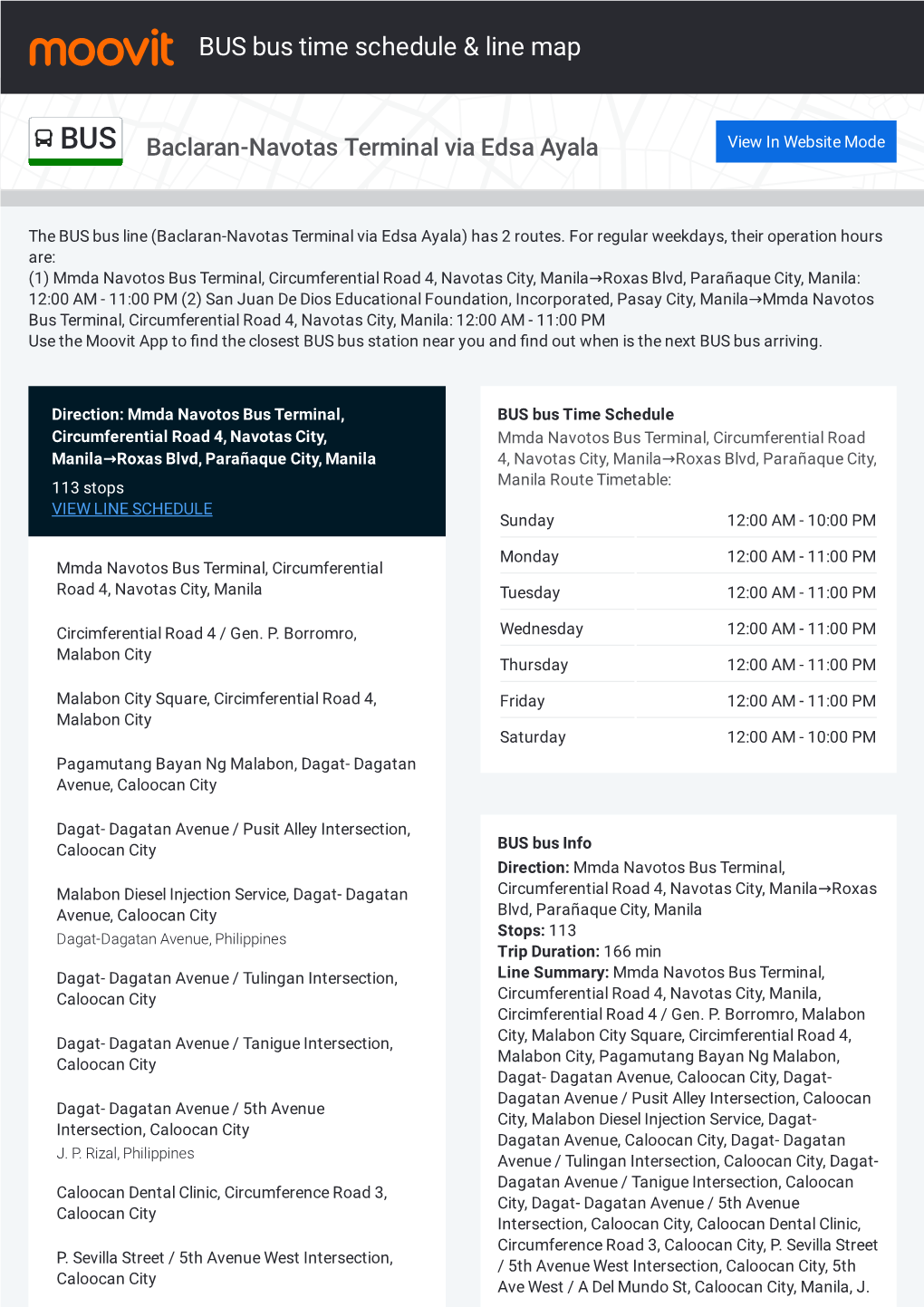 BUS Bus Time Schedule & Line Route