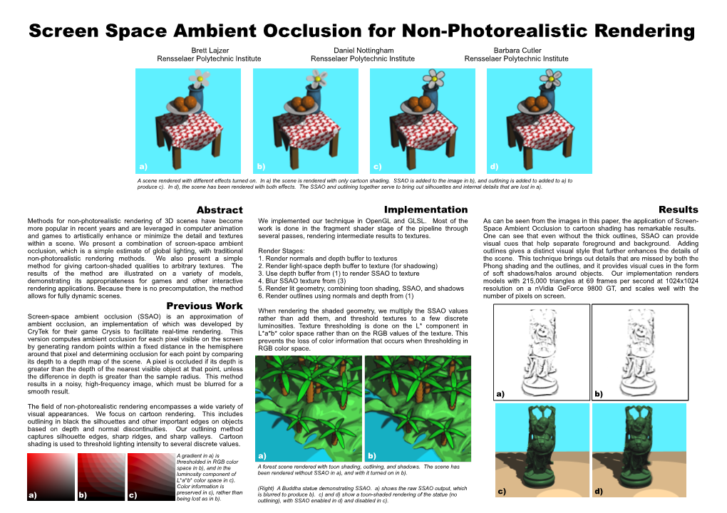 Screen Space Ambient Occlusion for Non-Photorealistic Rendering