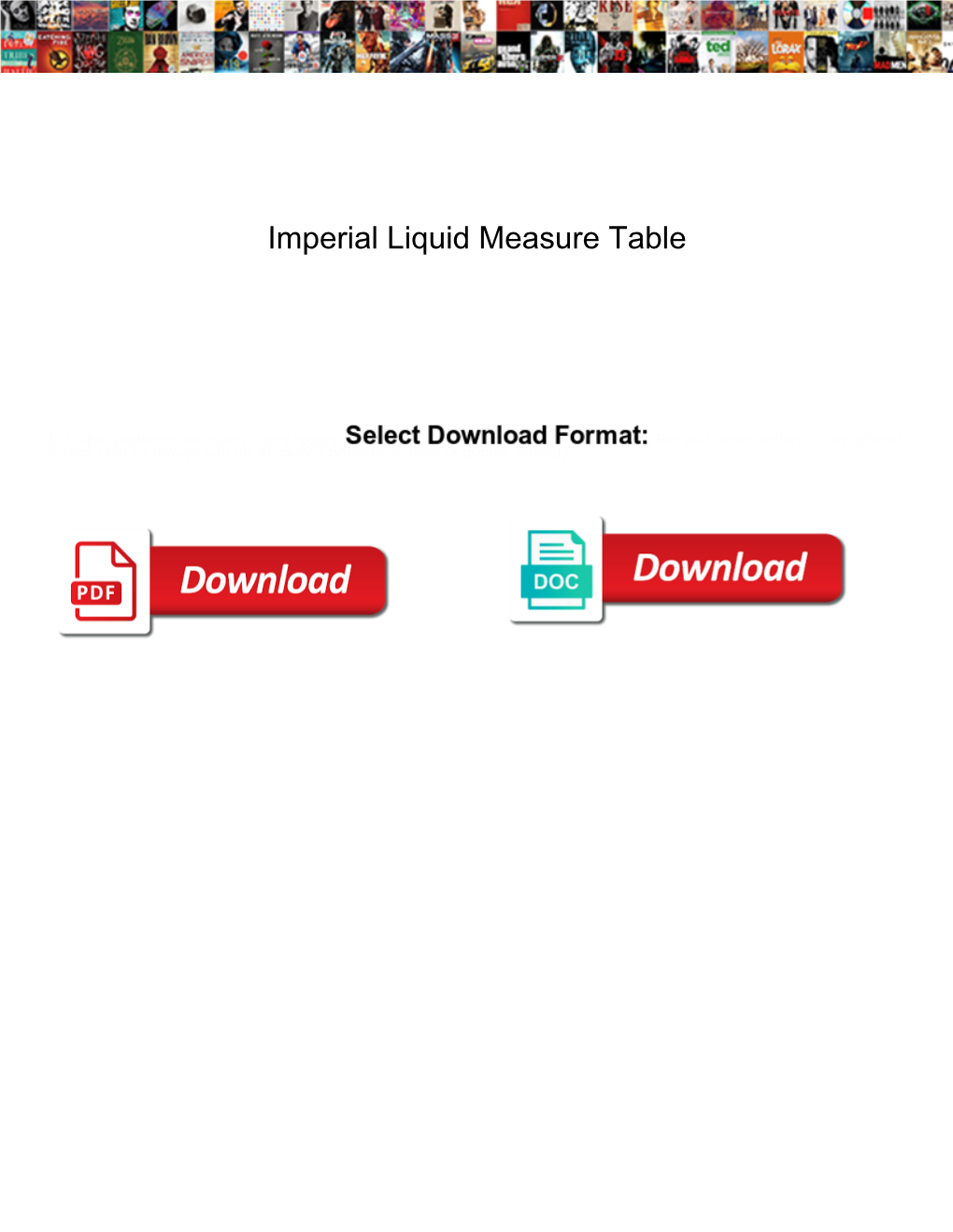 Imperial Liquid Measure Table