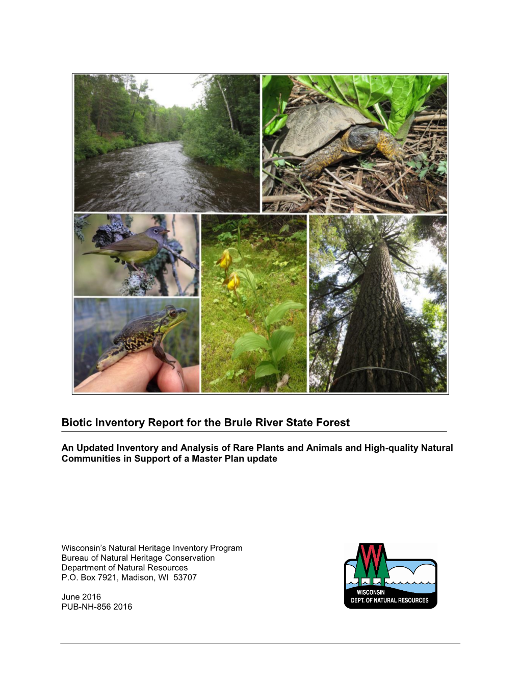 Biotic Inventory Report for the Brule River State Forest