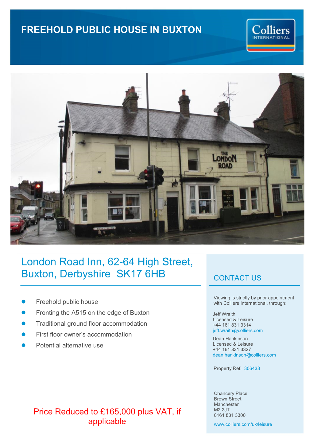 London Road Inn, 62-64 High Street, Buxton, Derbyshire SK17 6HB CONTACT US