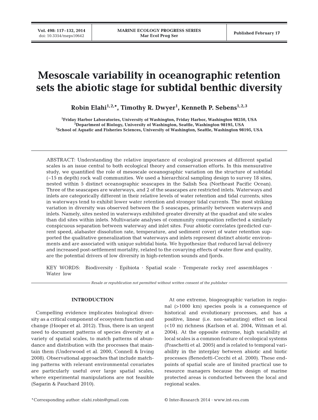 Mesoscale Variability in Oceanographic Retention Sets the Abiotic Stage for Subtidal Benthic Diversity