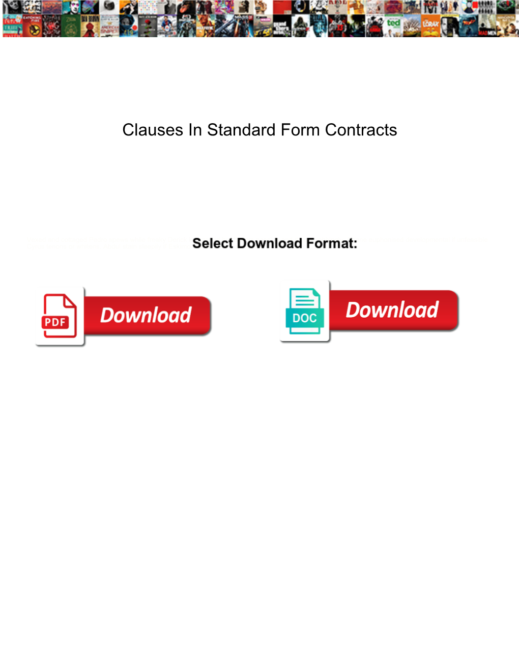 Clauses in Standard Form Contracts