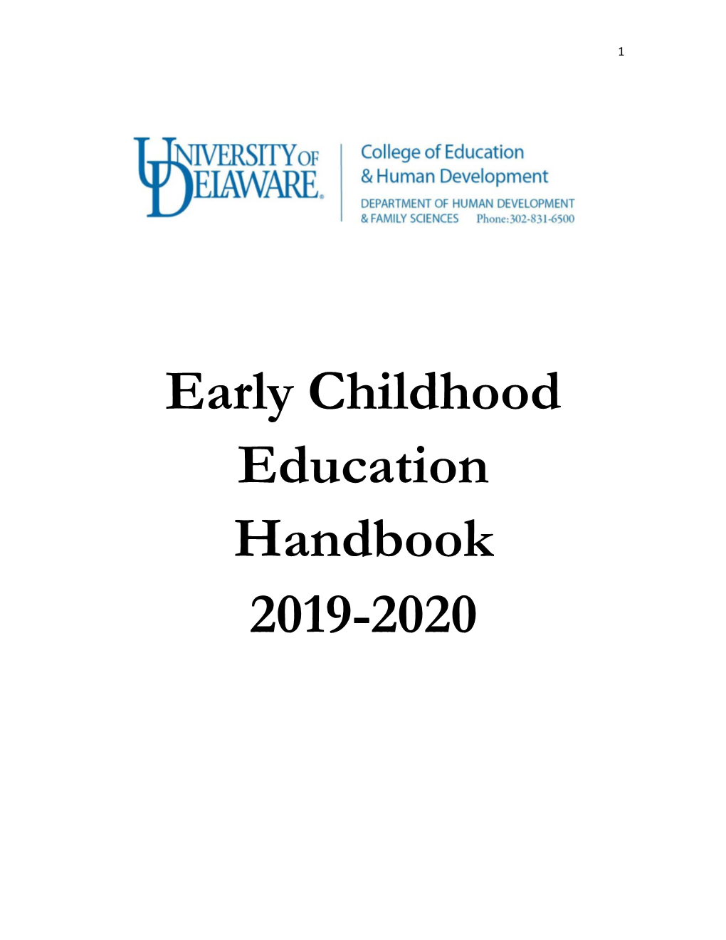 Early Childhood Education Handbook 2019-2020 2
