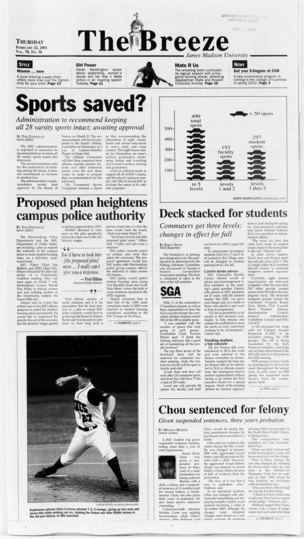 February 22, 2001 DUKE DAYS EVENTS CALENDAR TABLE of CONTENTS