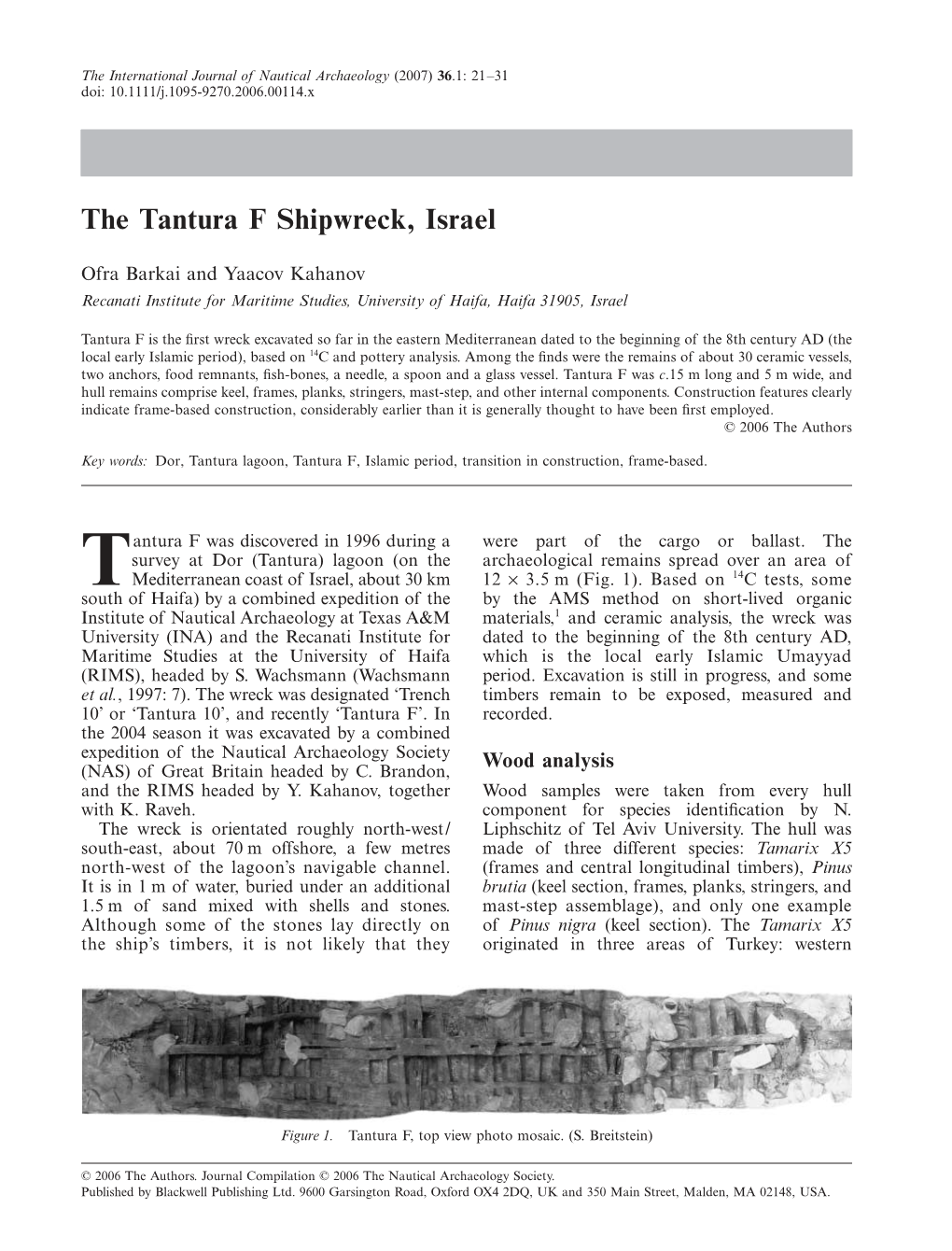 The Tantura F Shipwreck, Israel