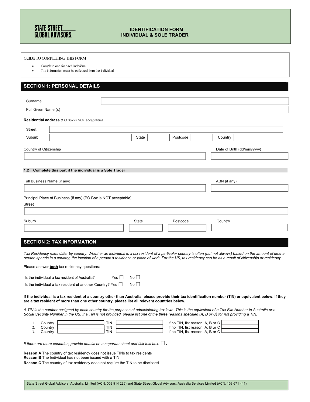 Tax Information Identification