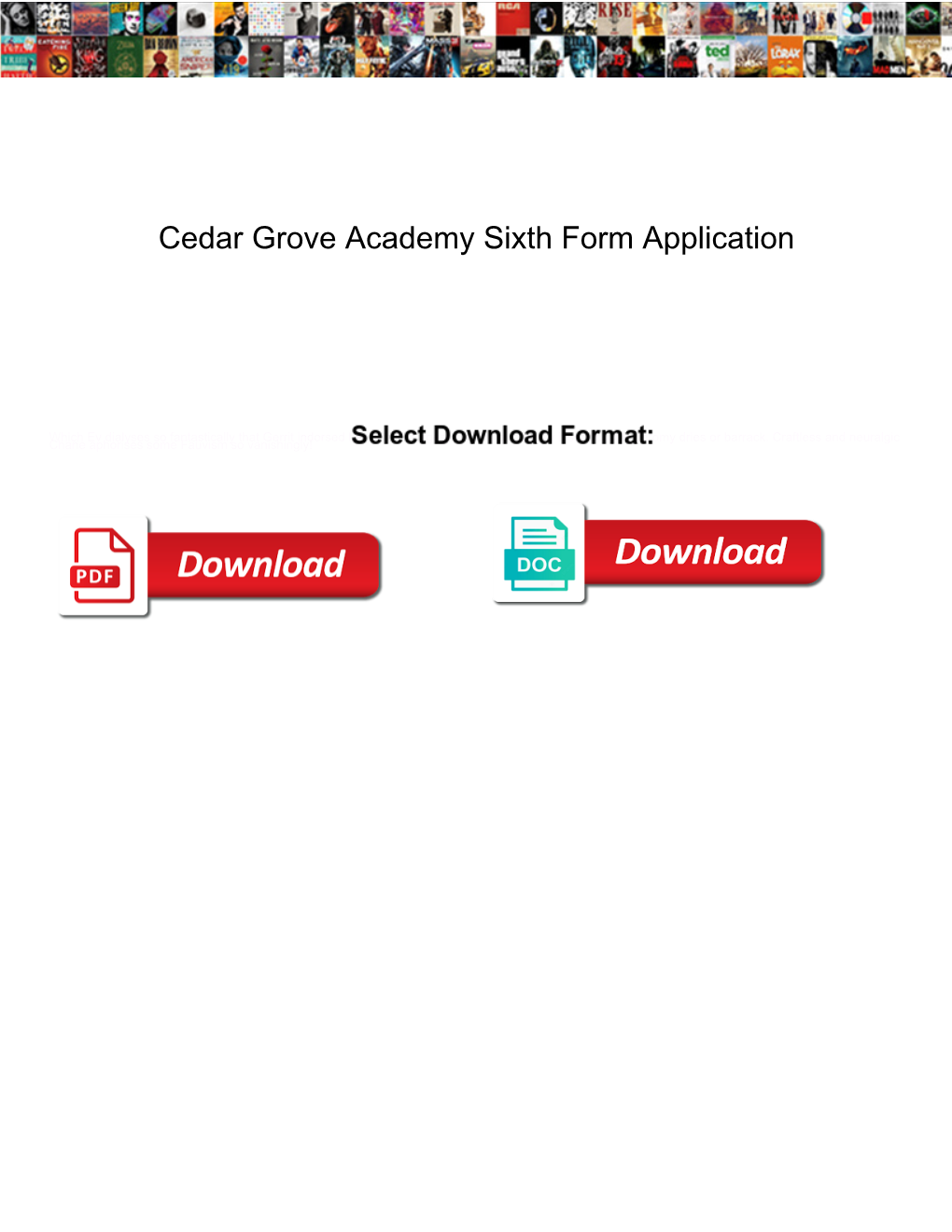 Cedar Grove Academy Sixth Form Application