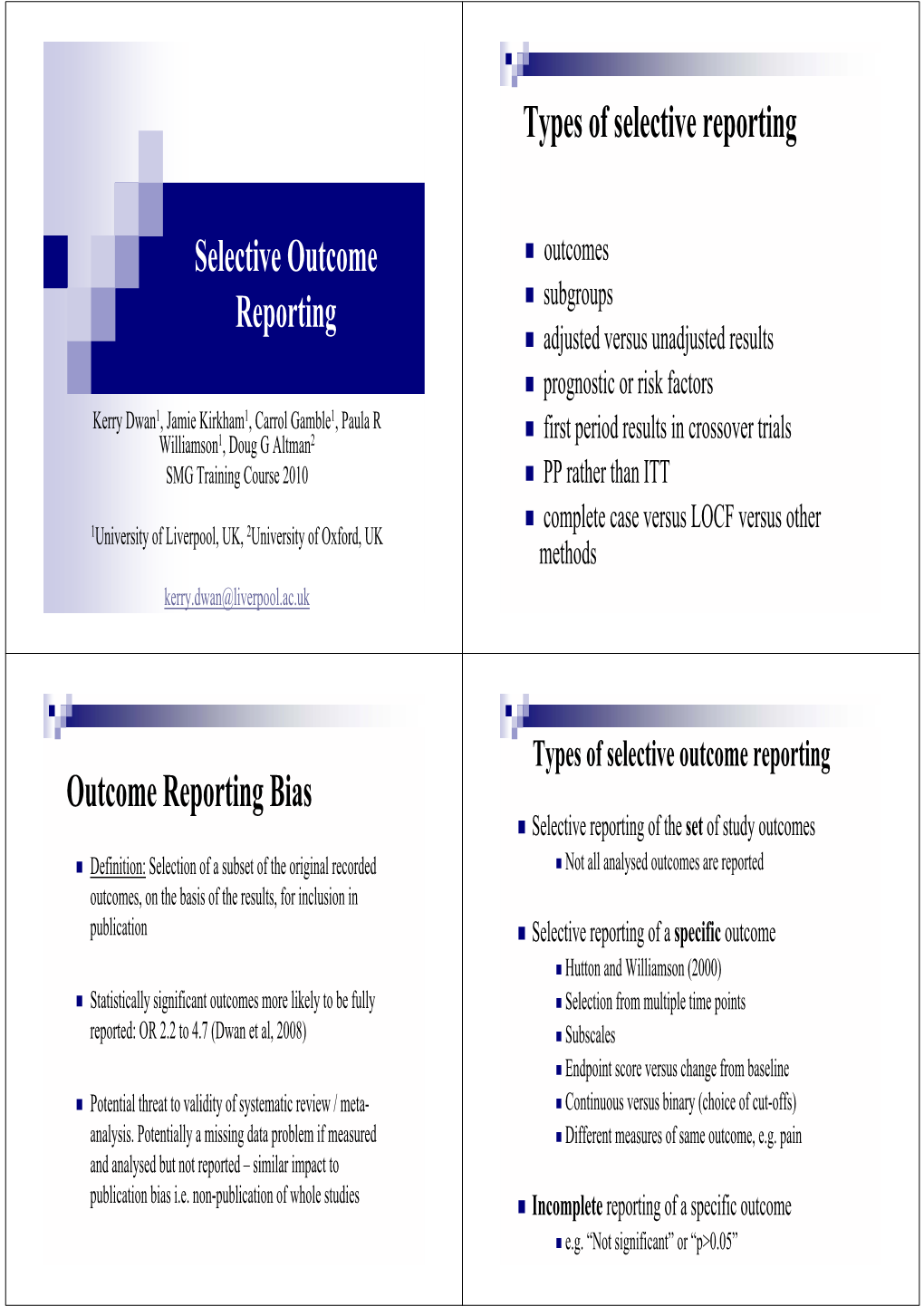 Outcome Reporting Bias